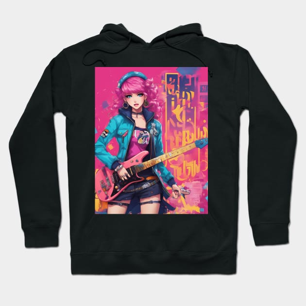 Waifu Guitar Heavy Metal Hoodie by animegirlnft